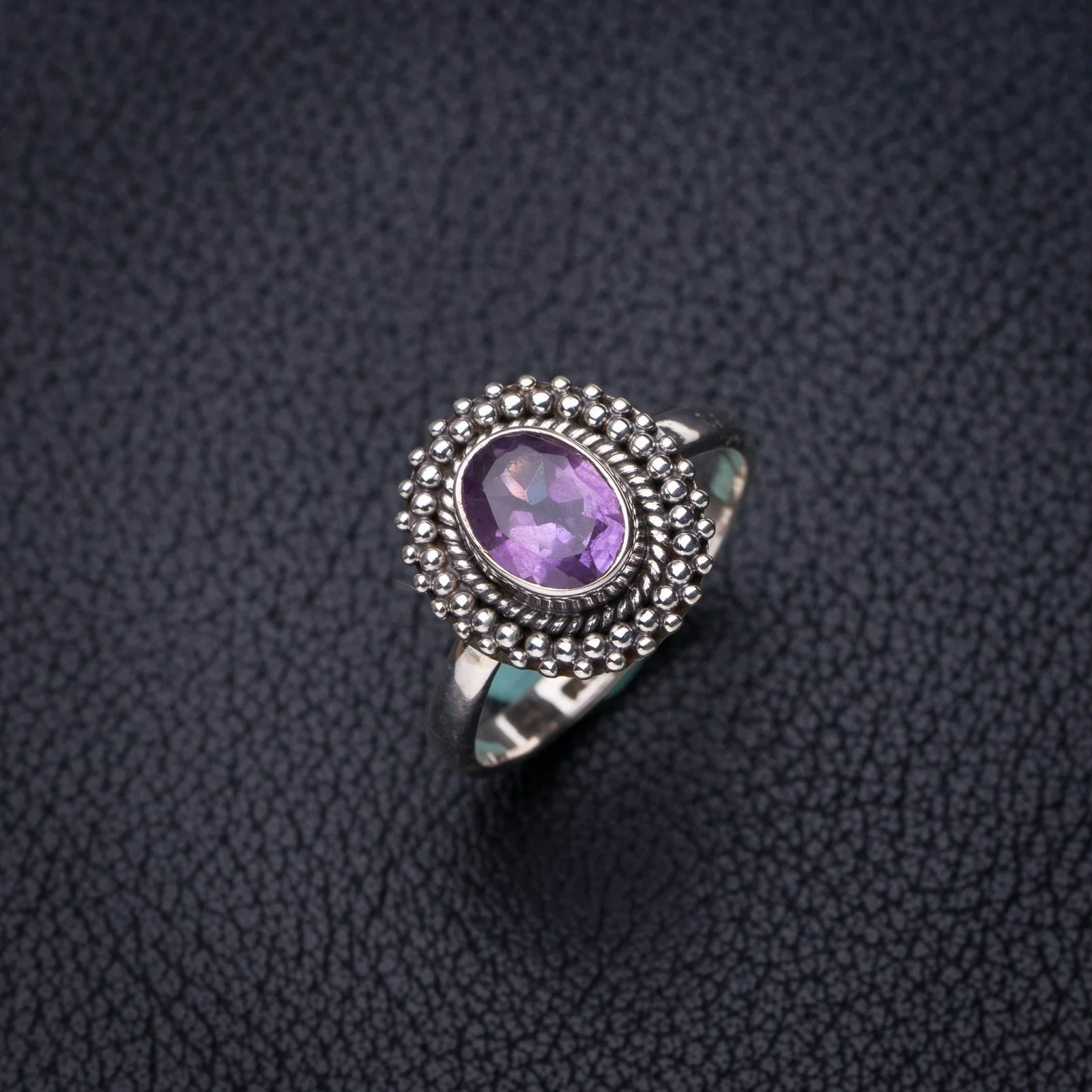 

StarGems Natural Amethyst Handmade 925 Sterling Silver Ring 7.25 E7758