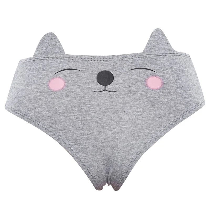 

Hot Sesy Womens' Cute Underwear Briefs With Cat Ear Cotton Comfortable And Breathable Panty Solid Sexy Lingeries