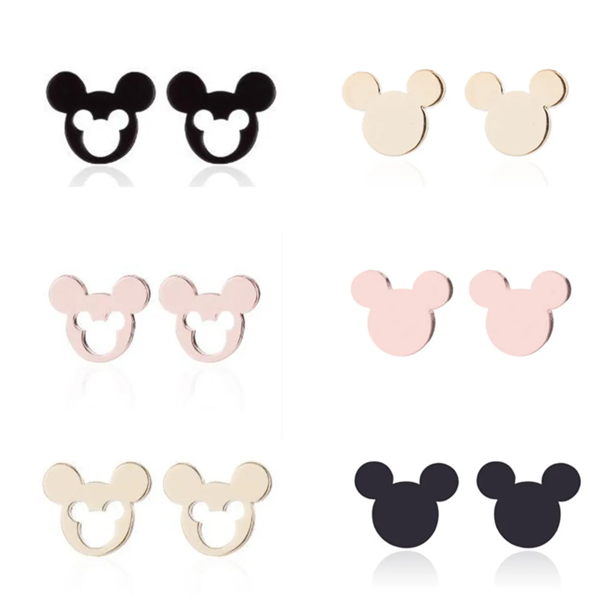 

Серьги-гвоздики в виде мультяшной Мыши из нержавеющей стали, модные серьги в виде животных, подарок на Рождество