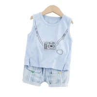 summer baby girls casual clothes children cotton sport vest shorts 2pcssets toddler casual costume boys clothing kids tracksuit