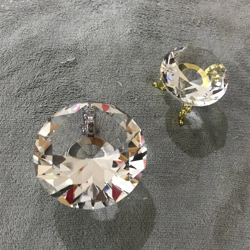 Прозрачный кристаллический бриллиант с базовой формой пресс-папье стеклянный