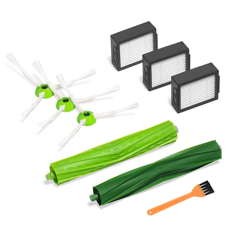 3 боковых щетки + Hepa фильтра 2 роликовых для iRobot Roomba серии I / E i7 E5 E6