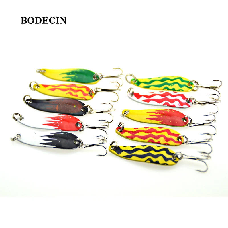 10 шт. блесны металлическая ложка джиг приманка рыболовные приманки воблеры