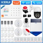 KERUI GSM WIFI Alexa Tuya умная домашняя система охранной сигнализации Беспроводная гаражная охранная 3MP IP камера детектор движения датчик двери