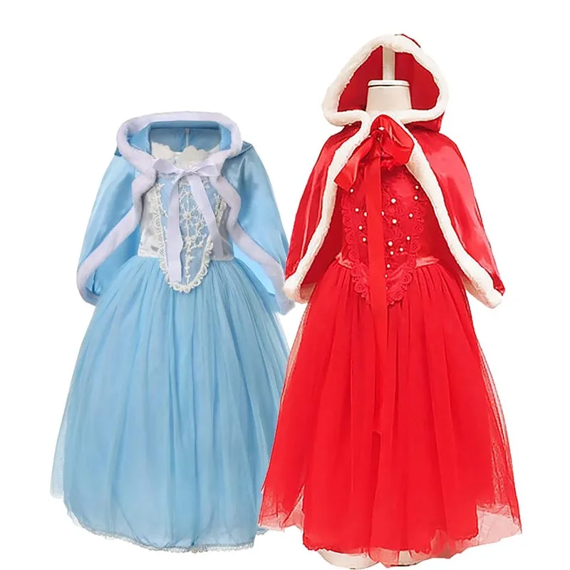 

2021 Girls Cosplay Party Dresses Children Girl Christmas Party Dress Coat Children Costume Dress