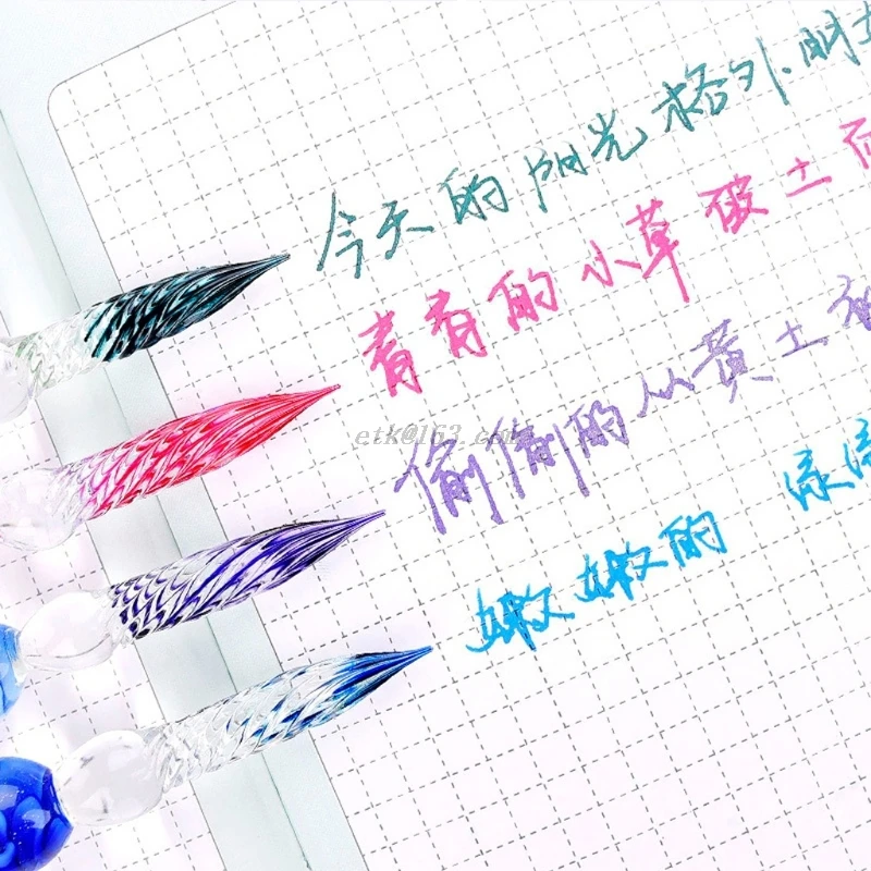 Перьевая ручка из хрустального стекла набор перьевых ручек с чернилами без