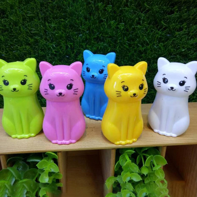 

5pcs Cartoon Mini Candy Color Animal Cat Plastic Pencil Sharpeners Pencil Cutter for Kids Gift School Stationery
