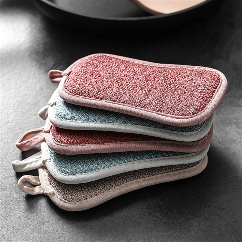 

Scrub Sponges for Dishes Double Sided Reusable Washable Cleaning Supplies Dishwashing Brush Scouring Pad Utensils for Kitchen