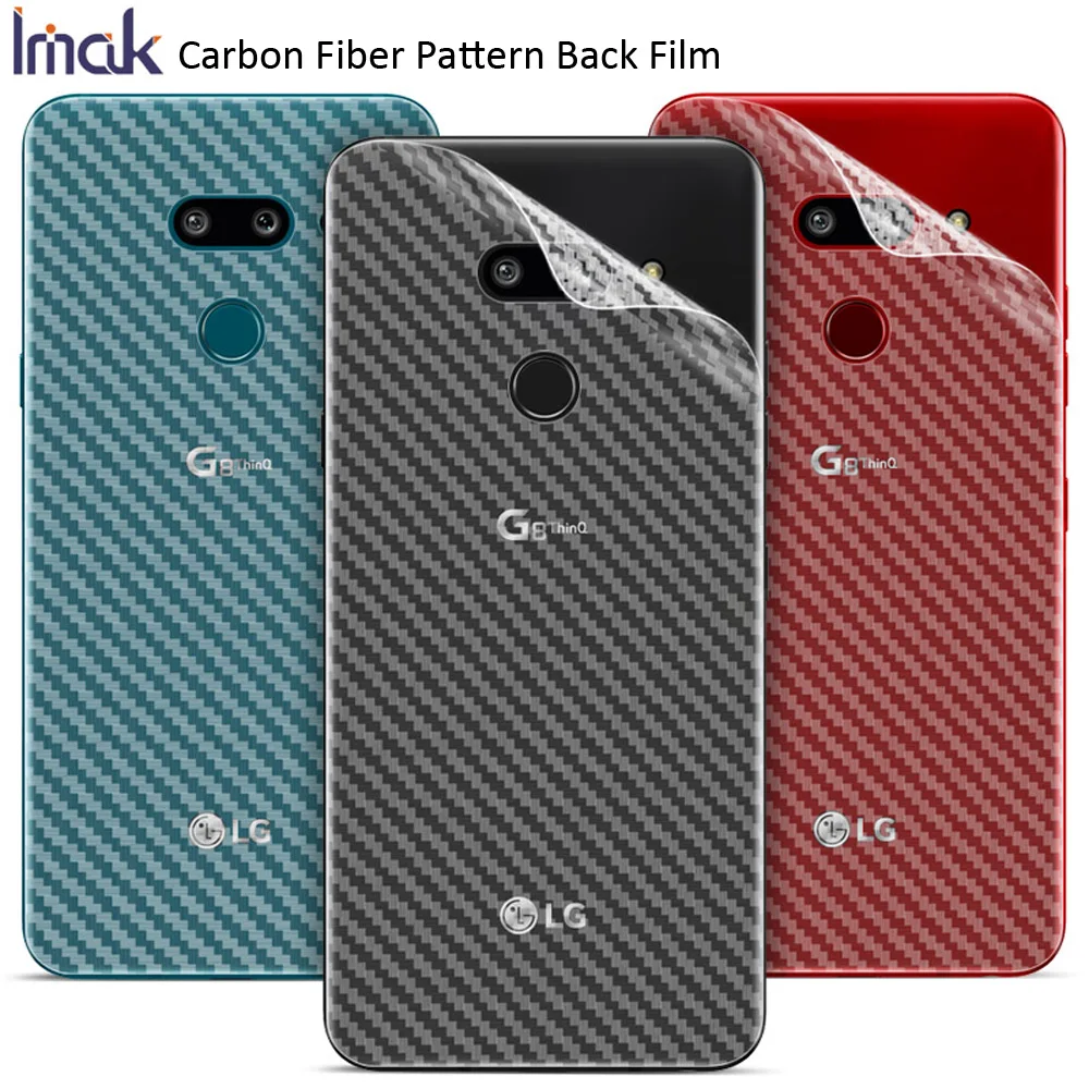 IMAK углеродного волокна шаблон задняя пленка для LG G8 ThinQ задний стикер