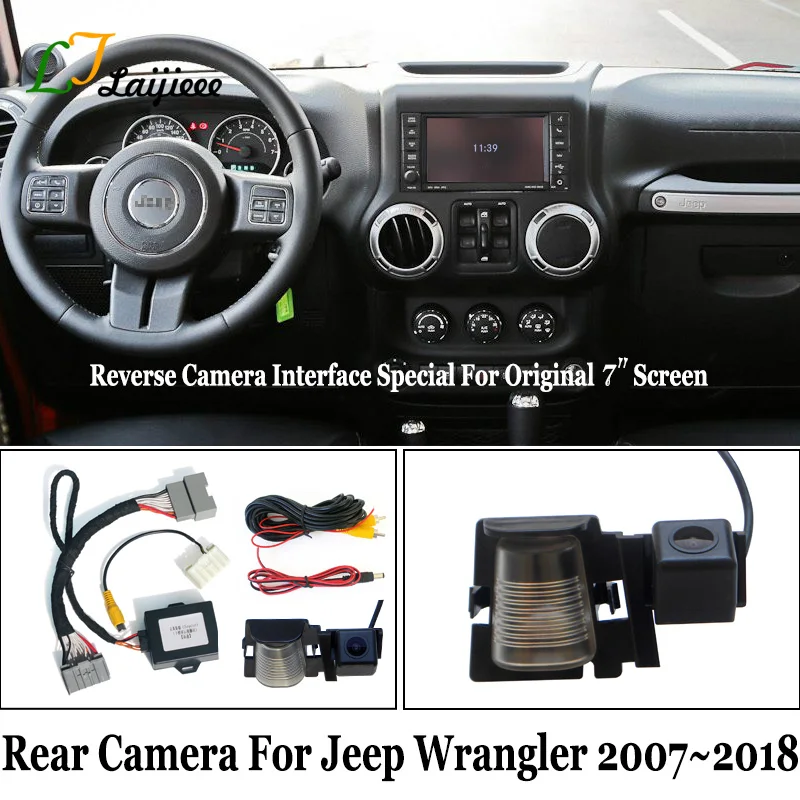 Reverse Camera Kit For Jeep Wrangler JK 2007~2018 / HD Rear View Backup Camera Compatible With OEM Screen No Need Programming