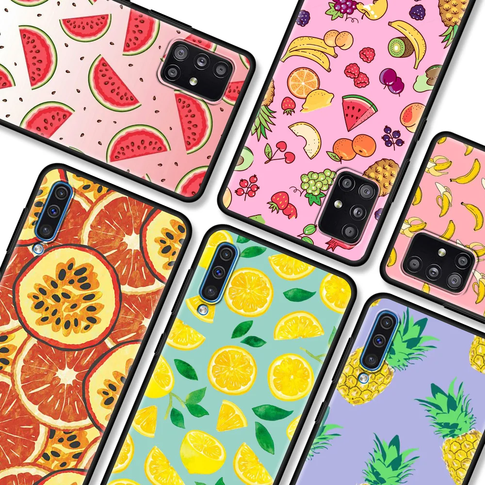 

Summer Fruit Lemon Cartoon Phone Case For Samsung Galaxy A51 A21s A12 A71 A31 A52 A32 5G 4G A02s A72 A41 A11 A51 A42 A7 Back Bag