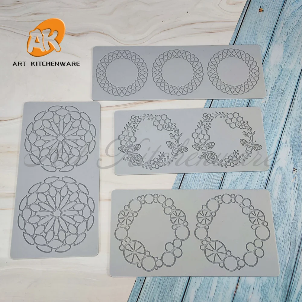 Круглая силиконовая кружевная форма в форме венка инструмент для украшения