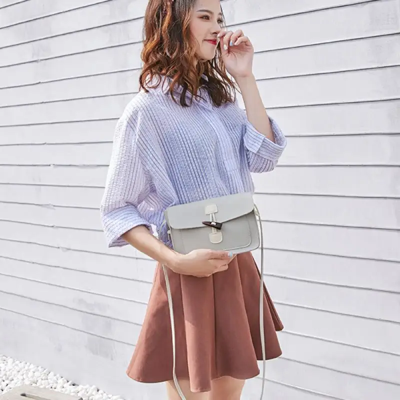 

5 Colors Korean Style PU Leather Women Crossbody Bag Waterproof Daily Ladies Leather Shoulder Bag Sac Main Femme 20x6x13cm