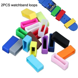 2PCS Colorful Silicone Watch Strap Loop 12 14 16 18 19 20 21 22 24 26mm Watch Band Rubber Ring Loops in India