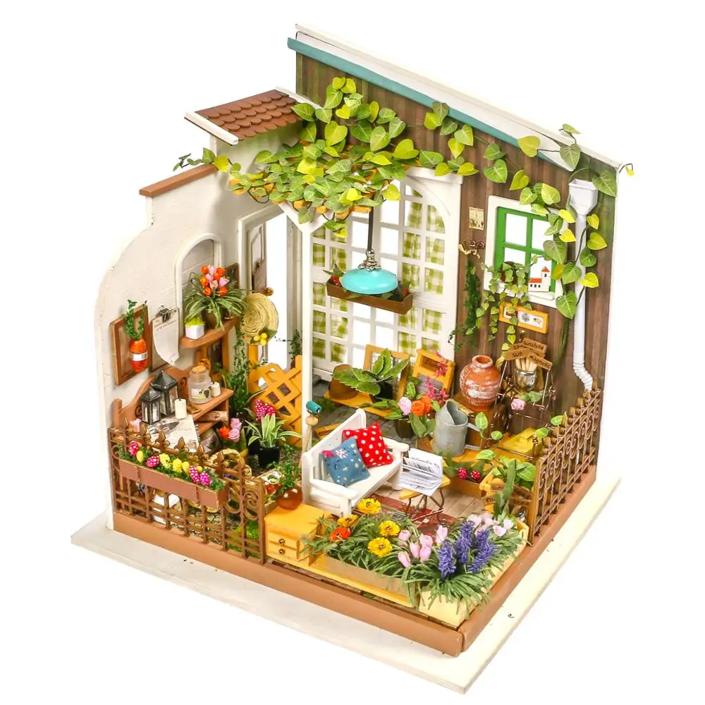 robotime diy wooden miniature dollhouse 124 handmade doll house model building kits toys for children adult drop shipping free global shipping