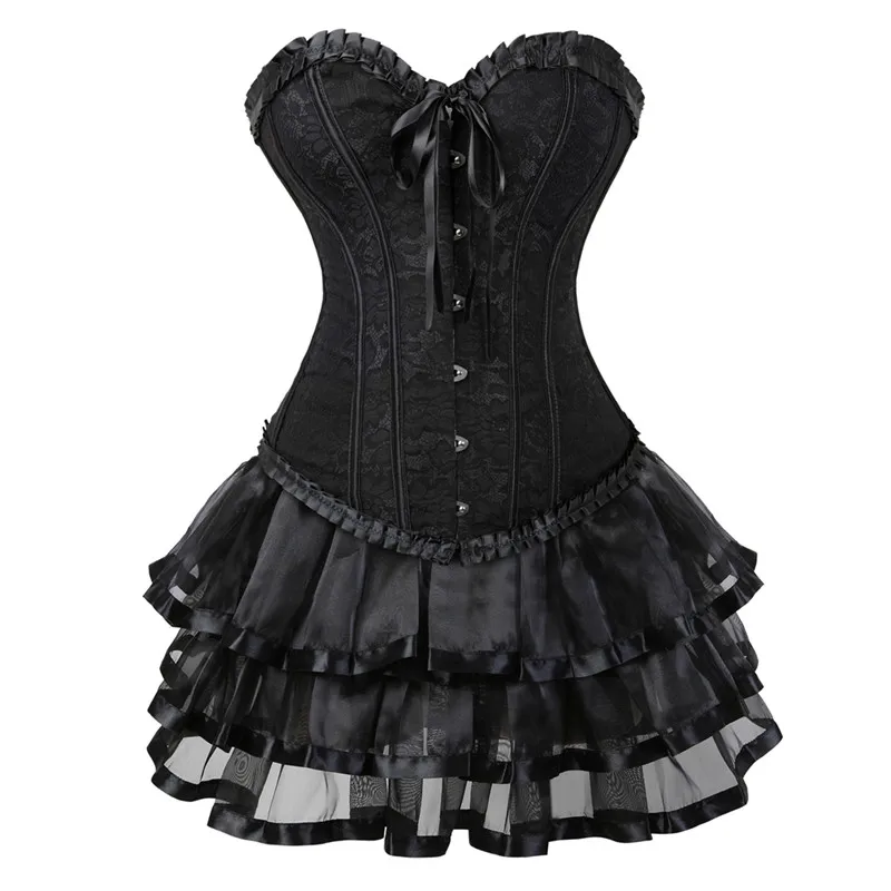 Женское платье с корсетом и юбкой в стиле ретро большие размеры|Бюстье корсеты| |