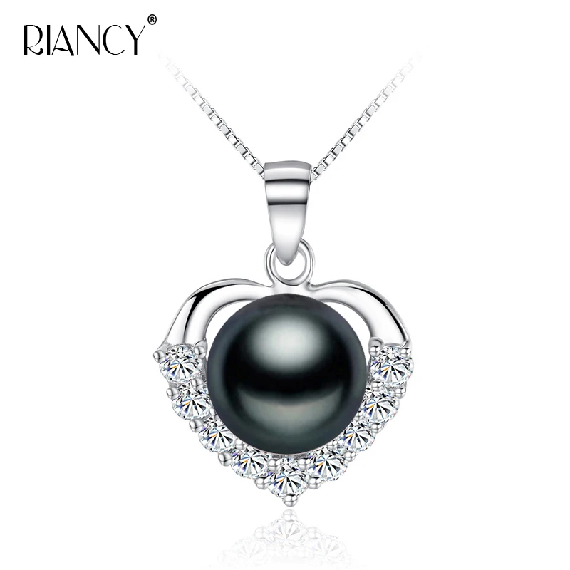 

Fashion Natural Freshwater Black Pearl Pendant Necklaces Jewelry For Women wedding love gjft