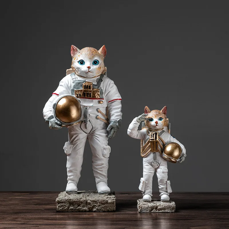 

European creative space cat astronaut resin ornaments home TV cabinet decoration window art craft decoration