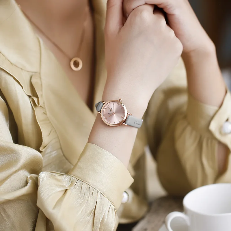 Women's Watch Ins Wind Korean Style Simple Temperament Small Belt Green Watch Female