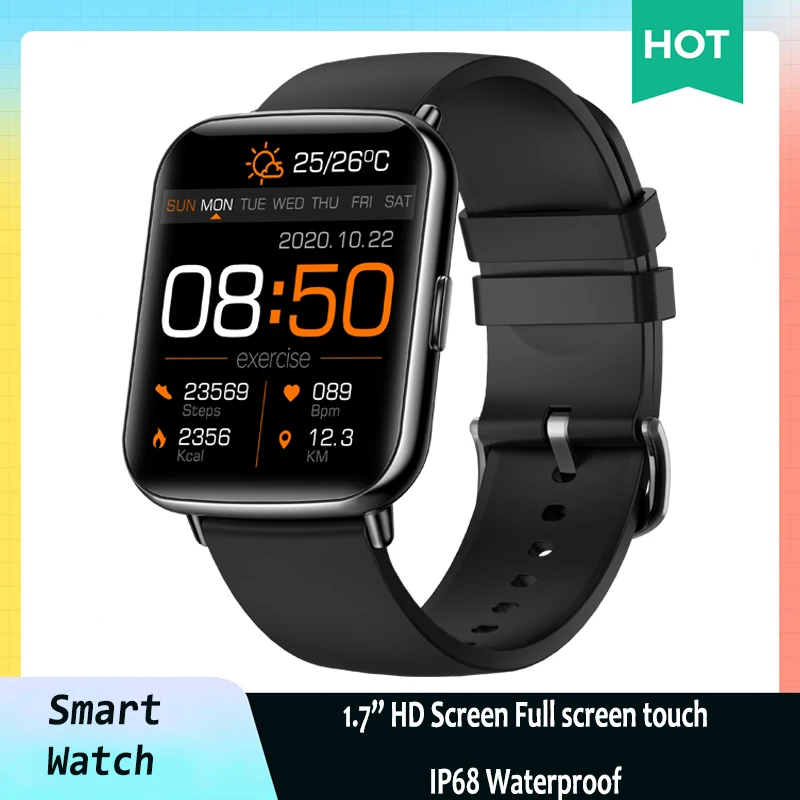 

Смарт-часы для мужчин и женщин, водонепроницаемые умные часы с большим экраном, с Bluetooth, с монитором для звонков и контроля здоровья, для Apple, ...