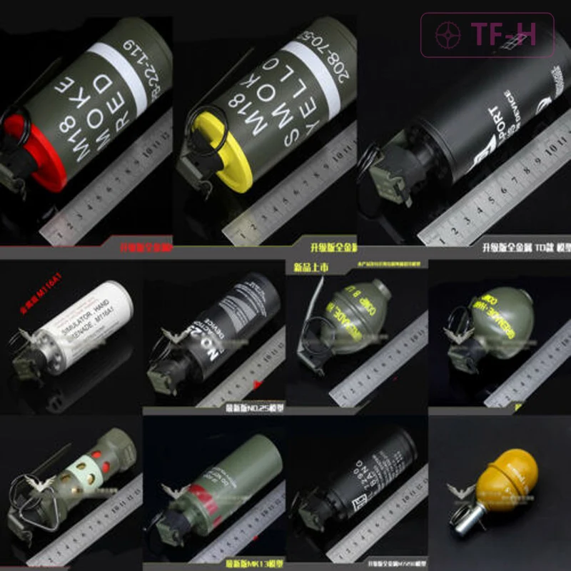 

Plastic / Metal Flash Bang Dummy M-67 M67 EG Toy Cosplay Model ASM Dummy Model M84 M18 M7290 M26 M67 CF Props Army Fan Game