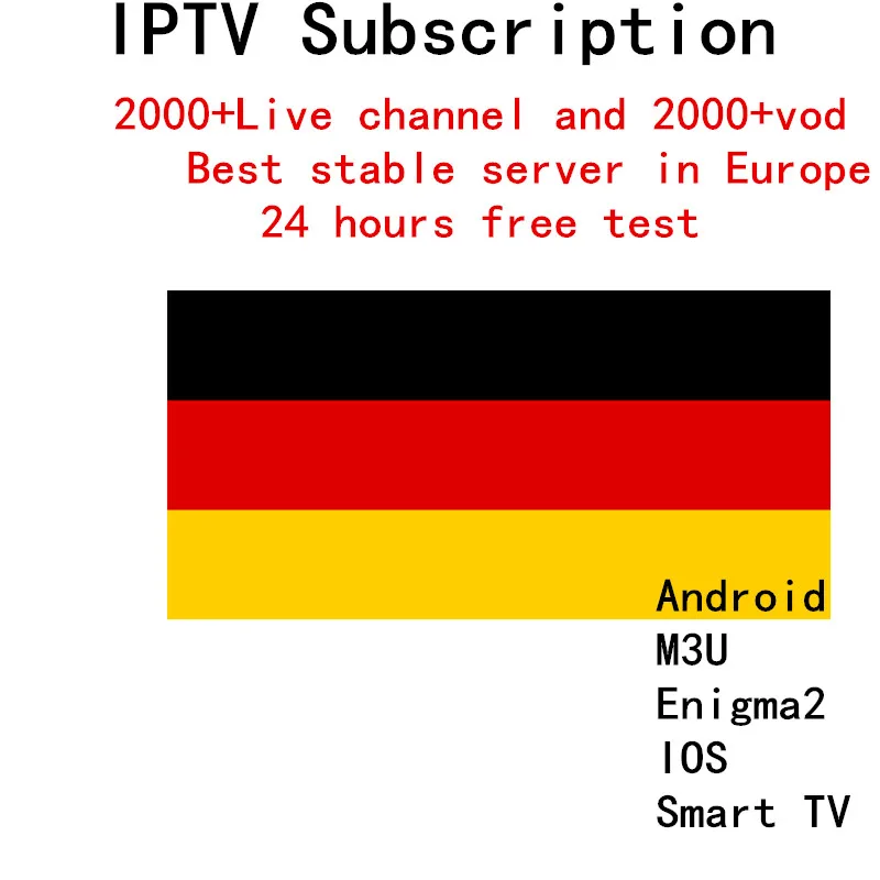 Европа IPTV Германия IPTV французский IPTV 2000+ live Free VOD Поддержка Android m3u enigma2 mag250 TVIP 2000+ Vod