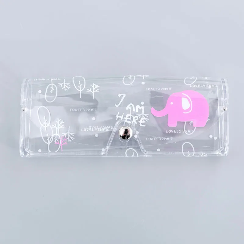 3-PinkElephant Мультфильм мило путешествия Для женщин прозрачный ПВХ очки коробка сумка чехол Защита переноски очки аксессуары - Цвет: 3-PinkElephant