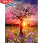 Алмазная вышивка с изображением заката, пейзажа, квадратнойкруглой формы