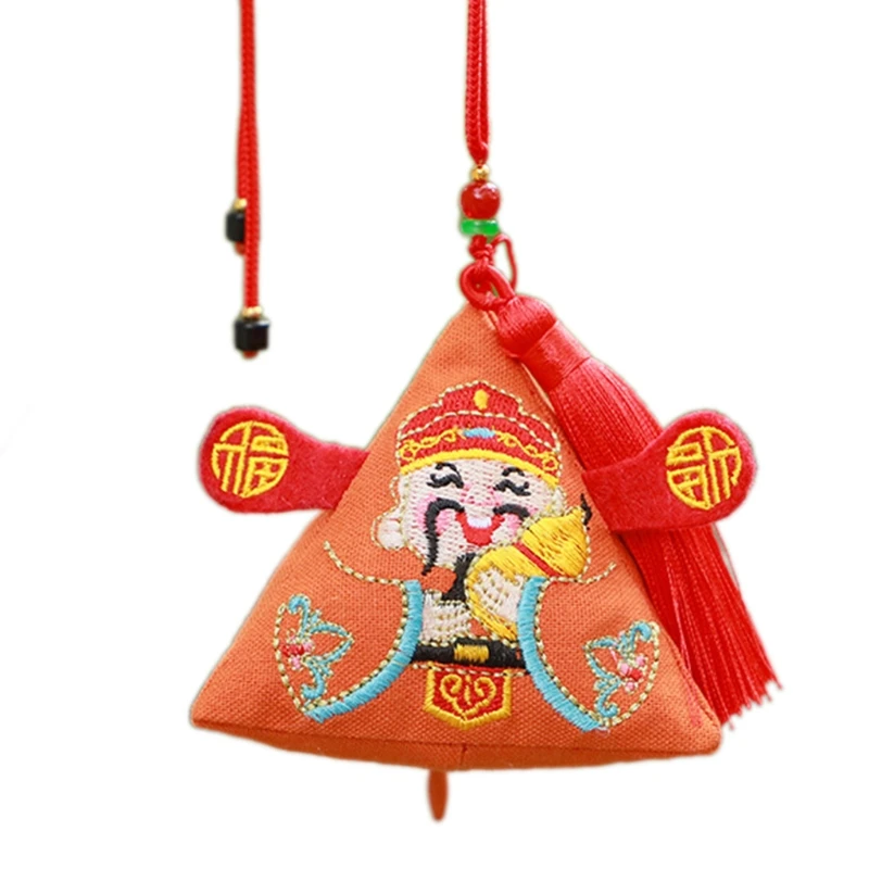 

Embroidery Blessings Sachets Pendants Empty Bag for lunar New Year Ox Year 95AA