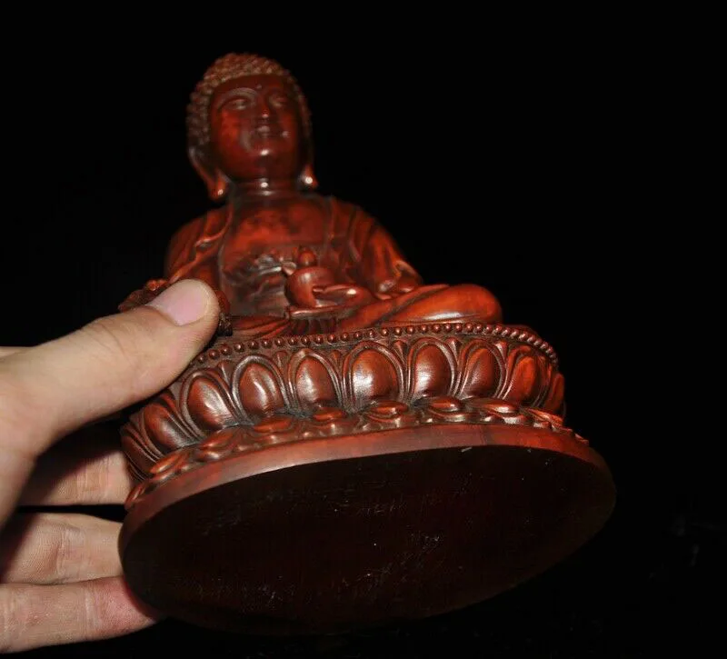 

wedding decoration Tibet Buddhism Boxwood wood Carving Sakyamuni Shakyamuni Medicine Buddha statue