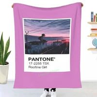 pantone lofi hiphop girl throw blanket 3d printed sofa bedroom decorative blanket children adult christmas gift
