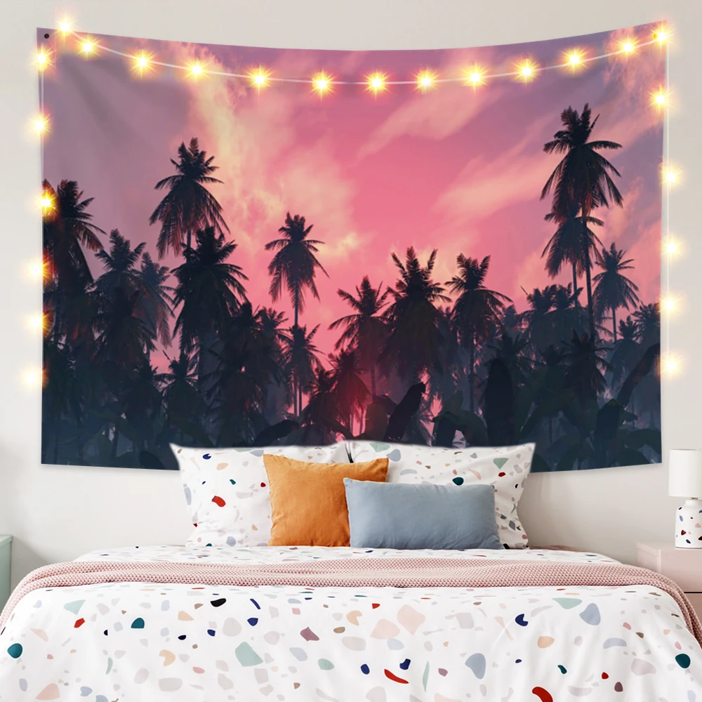 

Гобелен с Естественным ландшафтом, настенный комнатный ковер для спальни, спальни, модное художественное украшение, пляжный коврик для пик...