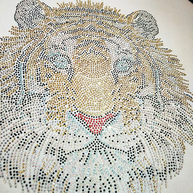 5 шт./лот! Футболка с принтом головы тигра для фиксации груди Стразы одежды | Дом и