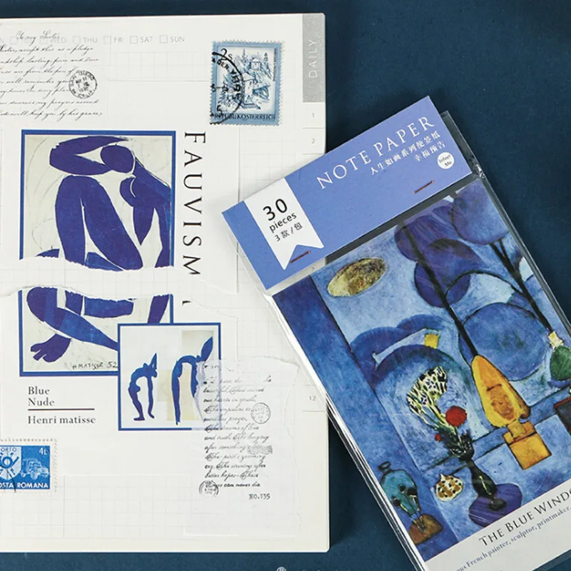 Mr paper 30 шт./упак. 3 вида конструкций живой рафинированной жизни Ins Artsy Стиль масляной живописи Липкие заметки минималистичные записные точки блокноты для записей