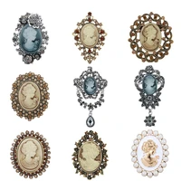 rhinestone crystal vintage beauty head brooches for women brooch pins fashion jewelri brooch for clothes accessories enamel pins
