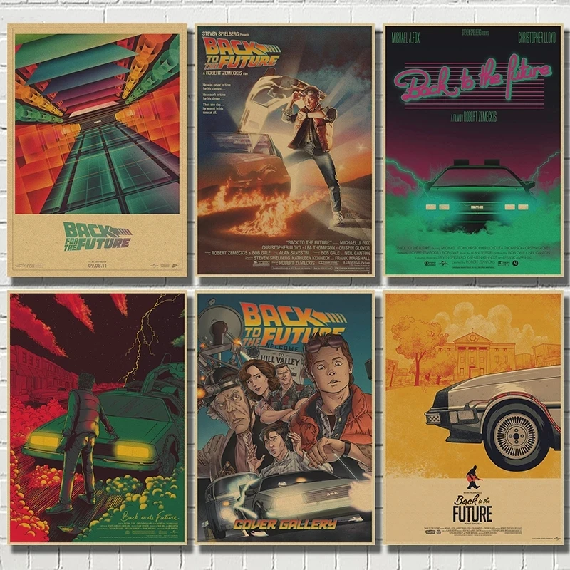 

Back to The Future Retro Kraft Poster Decorative DIY Wall Canvas Sticker Home Bar Art Posters Decor