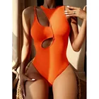 Женский купальник, 2021, цельный купальный костюм с вырезами, пляжная одежда, одежда для плавания, летняя тренировка