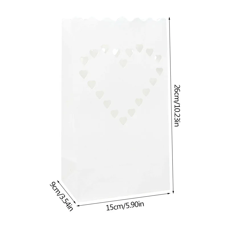 

5Pcs/lot Butterflies Heart Shaped Tea Light Holder Luminaria Paper Lantern Candle Bag For Christmas Party Outdoor Wedding Decor