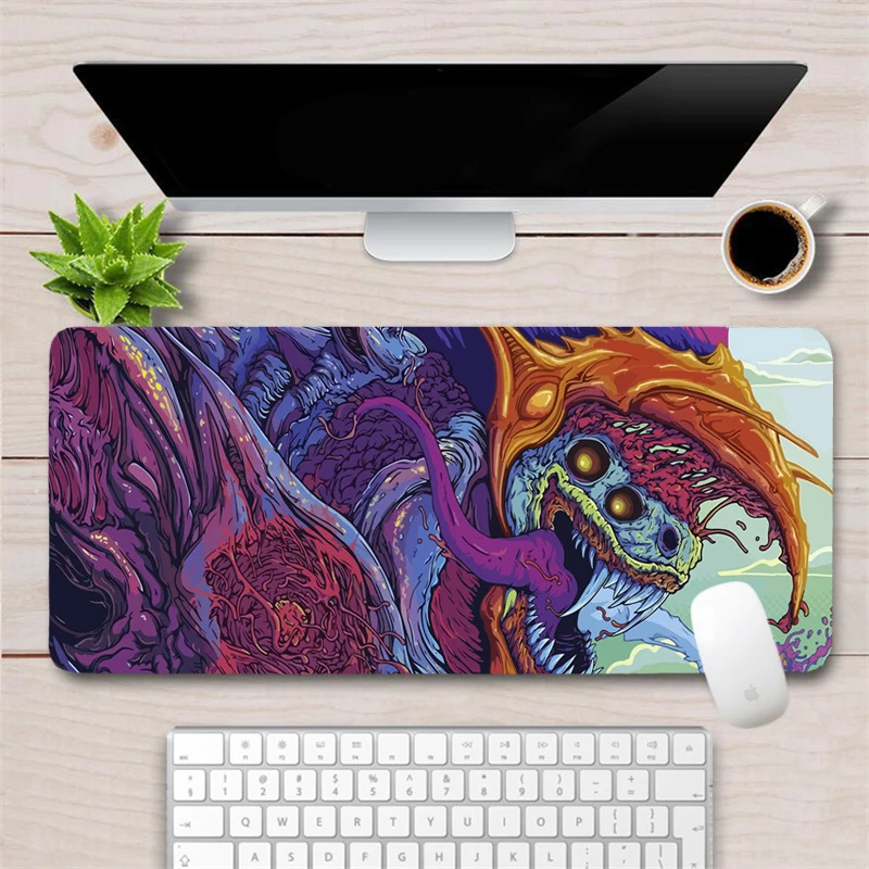 Большой игровой коврик для мыши CS GO Hyper Beast геймерский клавиатуры нескользящий
