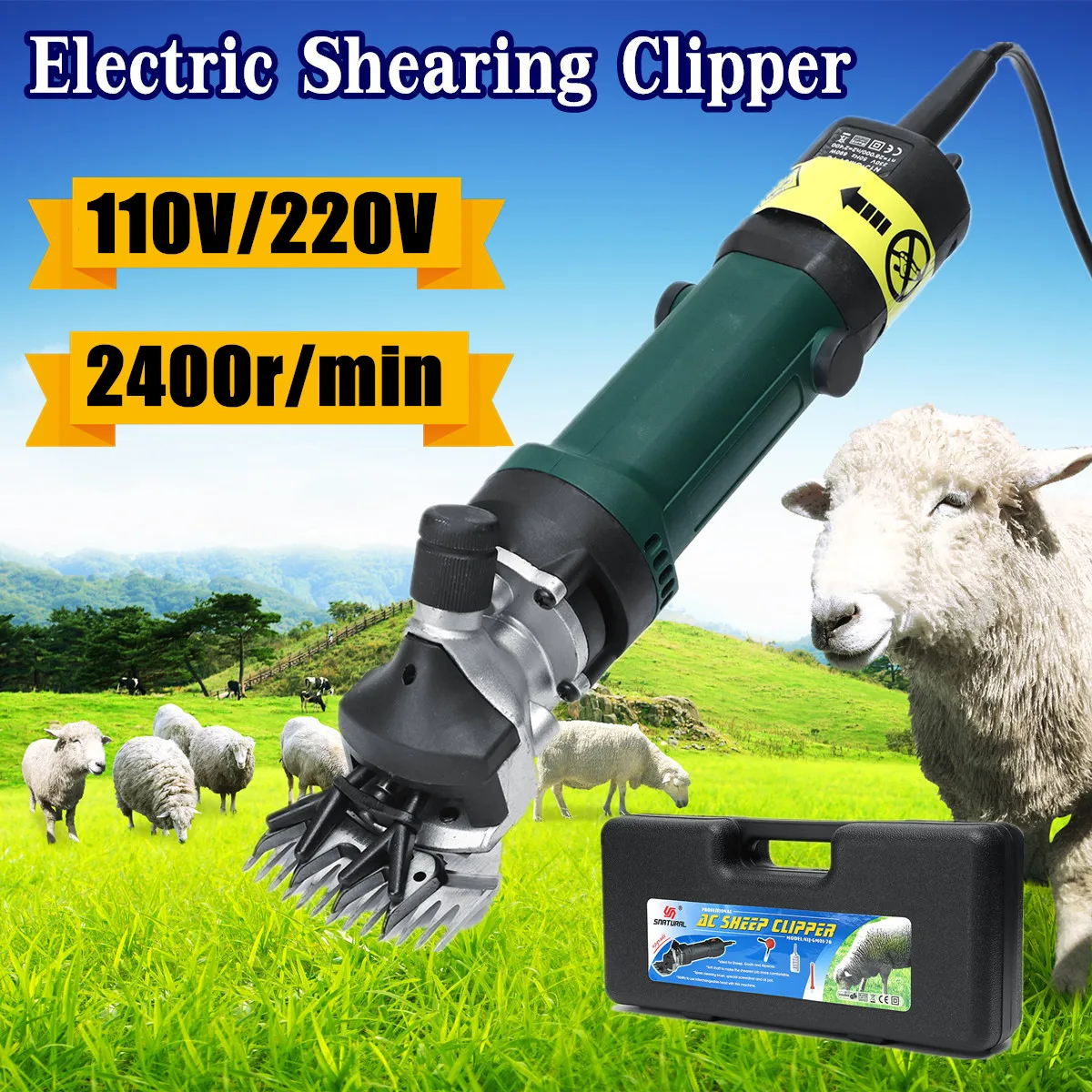 

1500W Electric Sheep Clipper 6 Gears Speed Sheep Goat Shearing Machine Farm Animal Pet Shears Cutter Wool Scissor 110V/220V