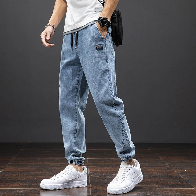 

Spring Summer Black Blue Cargo Jeans Men Streetwear Denim Jogger Pants Men Baggy Harem Jean Trousers Plus Size 6XL 7XL 8XL