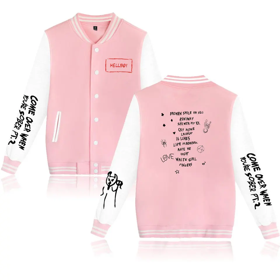 

Свитшот Lil Peep, бейсбольная куртка для мужчин и женщин, Униформа, пальто, худи, повседневные топы, модные куртки для мальчиков и девочек, Осень-...