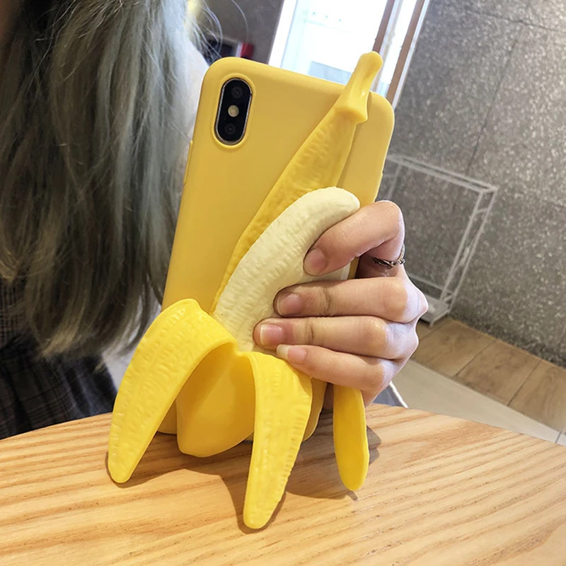 Ainike 3D Squishy Cute Banana Cover For Xiaomi Redmi 4X 6A Note7 Note5A K20 9T 7A S2 Note6Pro Soft TPU Phone Case |