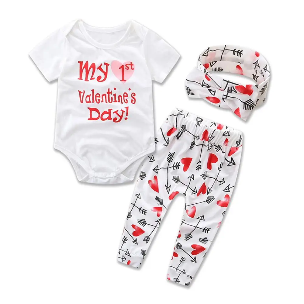 PatPat/комплект из 3 предметов с принтом My Valentine's Day и повязкой на голову весну осень