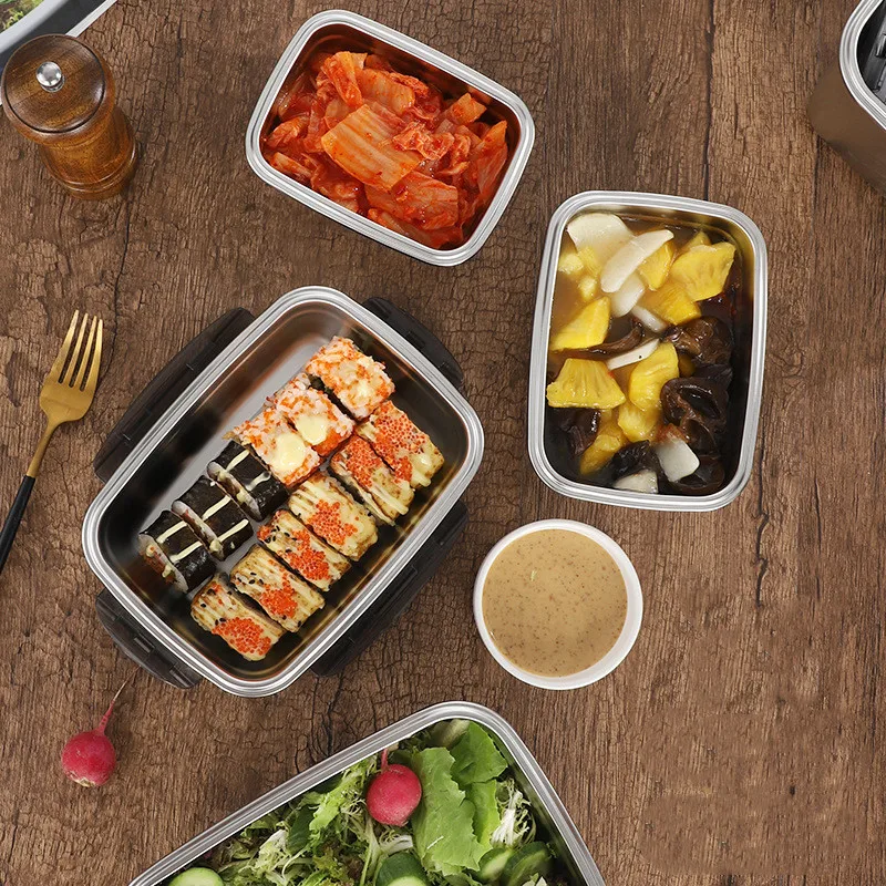 Пищевой контейнер из нержавеющей стали 304 для хранения бенто кухонные предметы