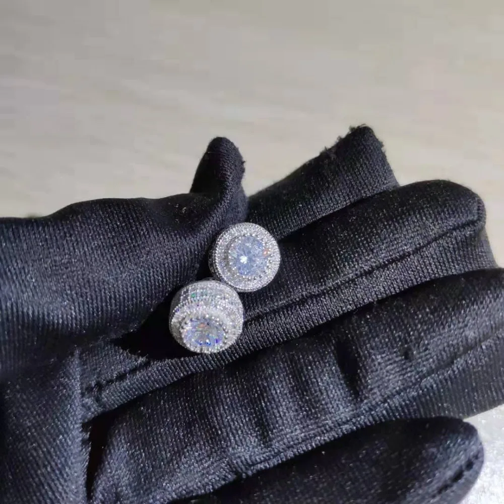 Женские серьги-гвоздики из серебра 925 пробы с белым цирконом | Украшения и