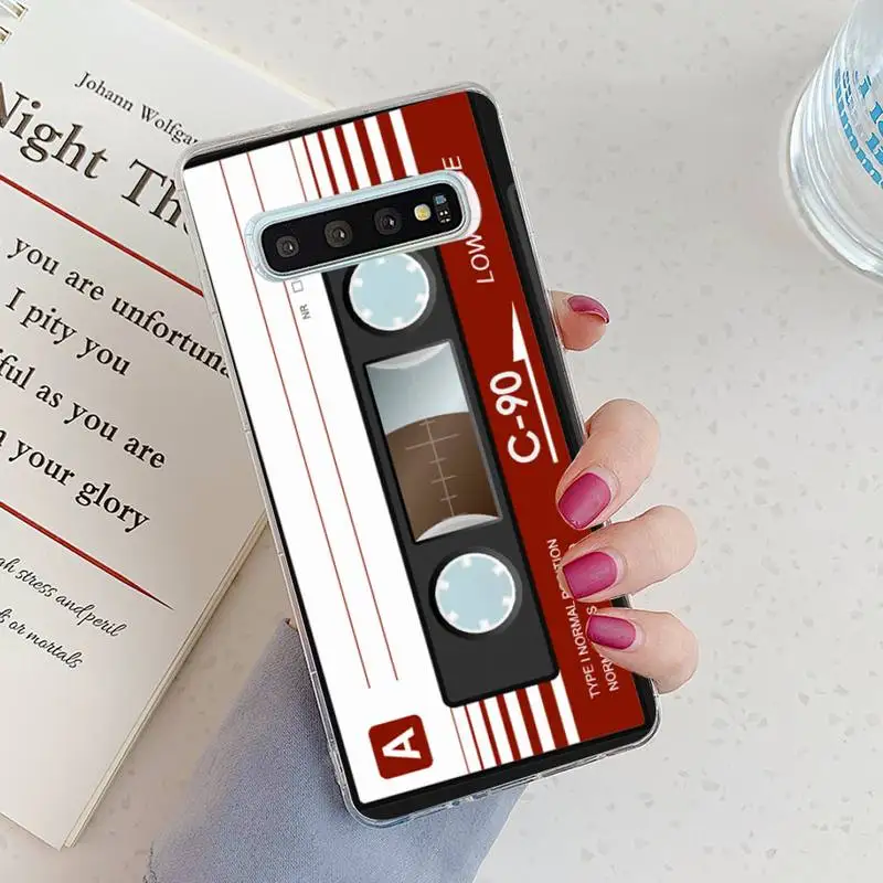 

Retro Side Style Tape Cassette Phone Case Transparent for Samsung A71 S9 10 20 HUAWEI p30 40 honor 10i 8x xiaomi note 8 Pro 11