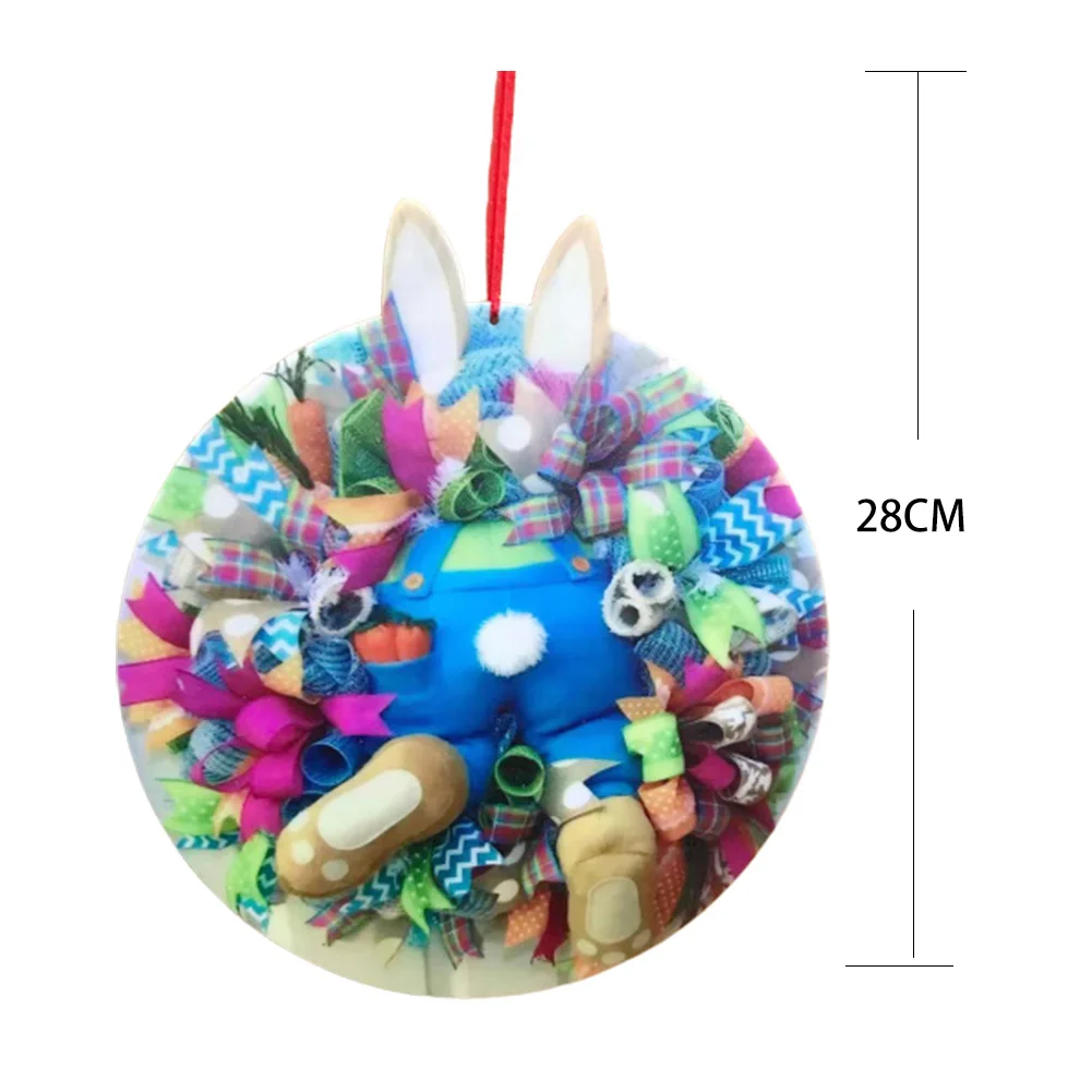 

Easter Bunny Wreath Kids Cute DIY Toy Holiday Garland Door Wall DecorationEaster Thief Bunny Butt Wreath With Easter Cross Garla