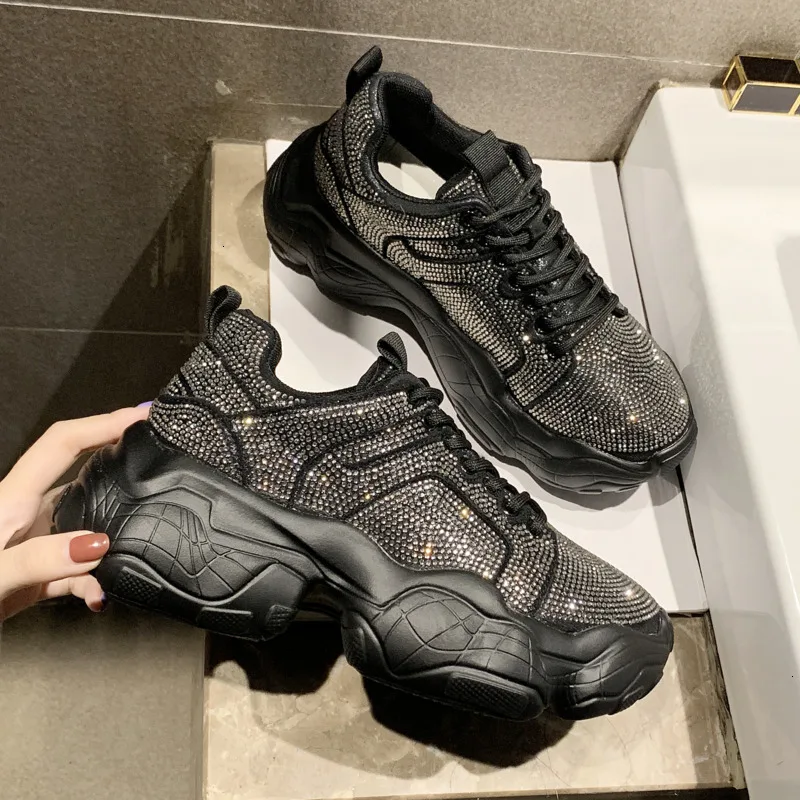 Ulzzang/женские кроссовки на платформе Модные женские массивном каблуке