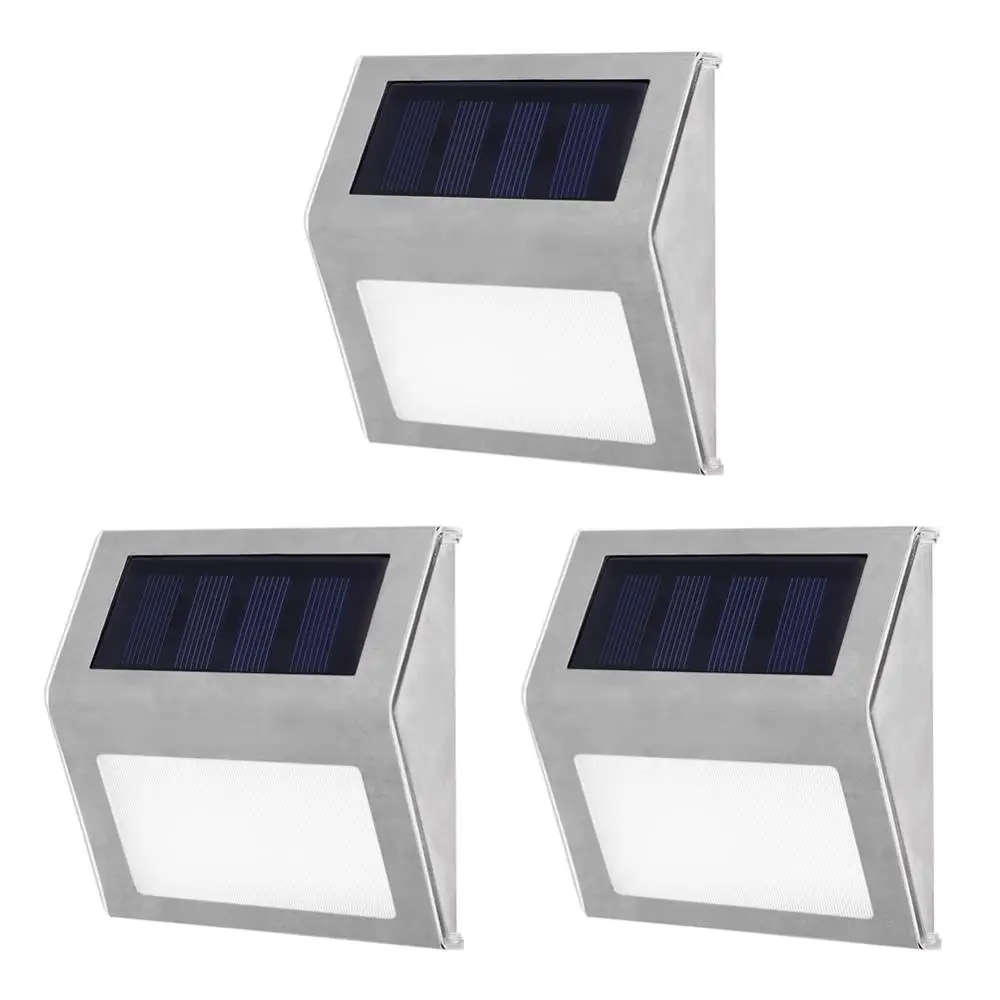 3PCS 1-4 шт. 3LED Солнечная настенная лампа для улицы, водонепроницаемая солнечная энергия, садовый забор, светильник для двора, дорожка, забор, настенный светильник, садовый светильник - Испускаемый цвет: 3PCS